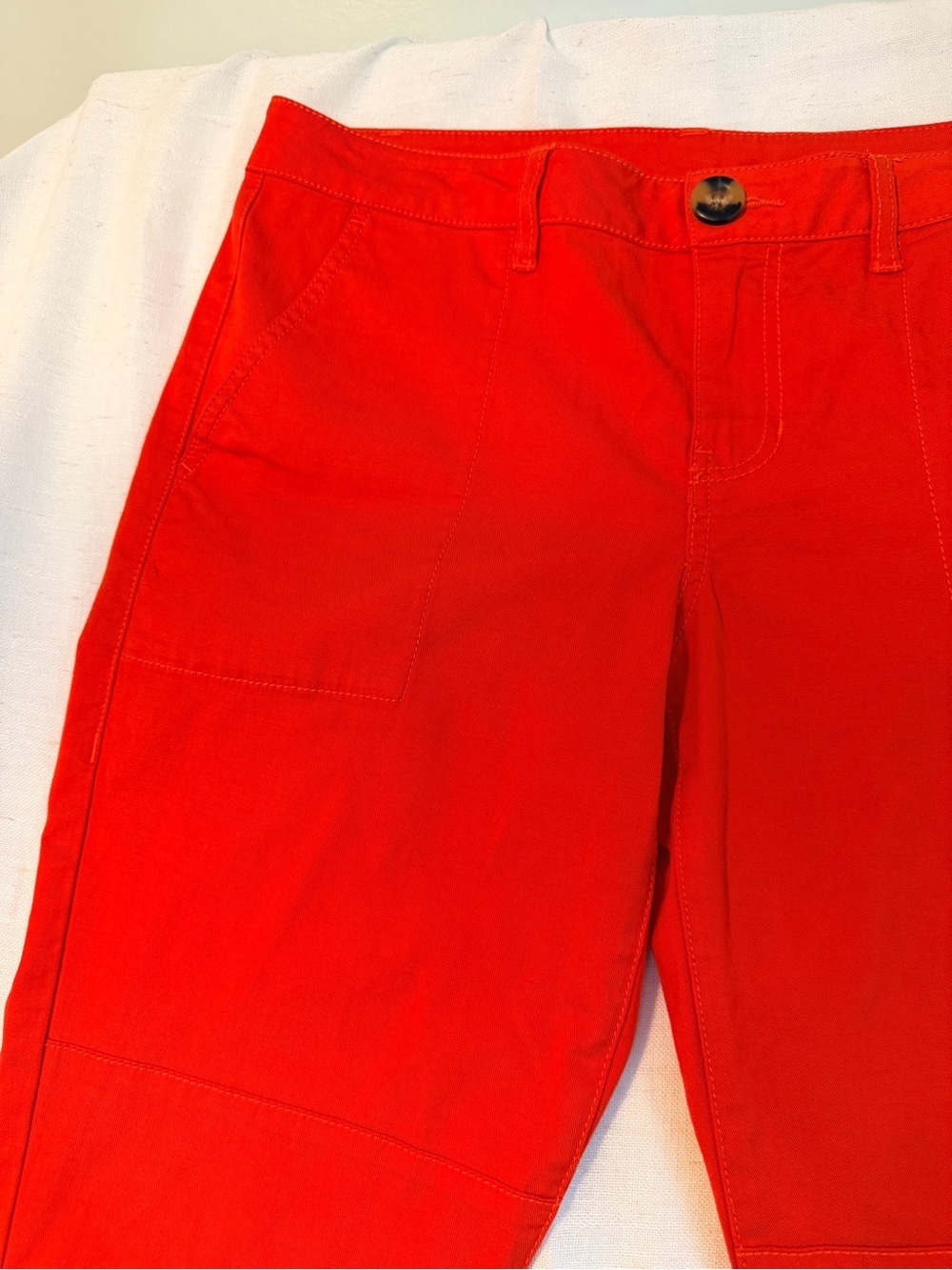Cabi Utility Trouser Pants Size 10 Coral Orange Straight Leg Style 6046 - Picture 4 of 12